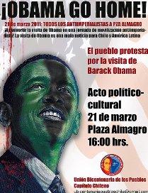Protest poster from Chile during President Obama&#039;s recent visit