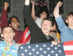 Students celebrating bin Laden death