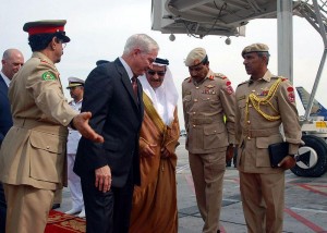 Former Secretary of Defense Robert Gates visiting Bahrain in 2007.