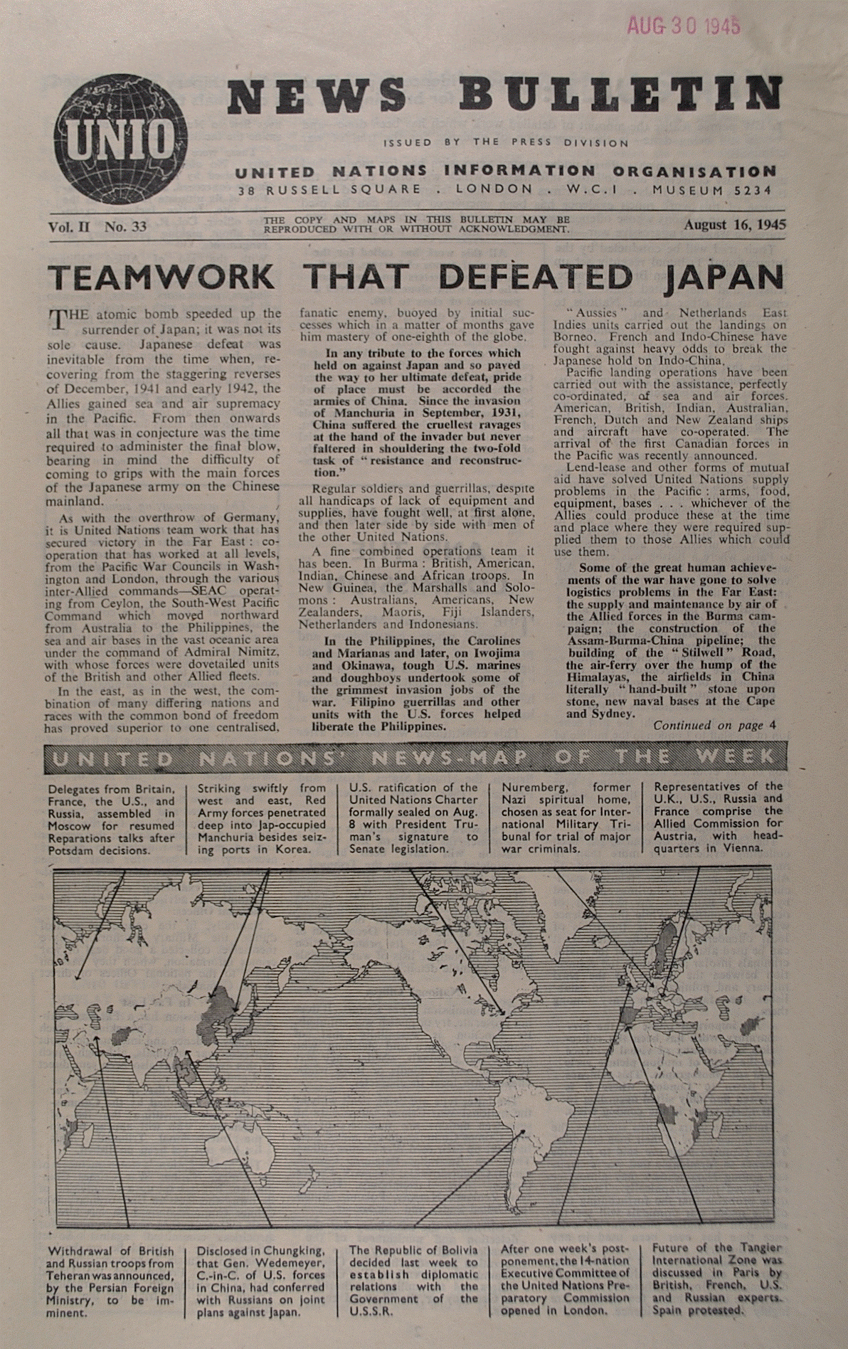 UN Origins Project Series, Part 4: In WWII, It Took Teamwork to Defeat Not Only Germany, But Japan
