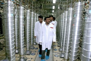 Iranian President Mahmoud Ahmadinejad tours a nuclear facility
