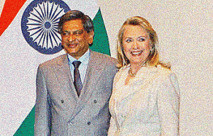 India&#039;s Foreign Minister S.M. Krishna and Hillary Clinton.