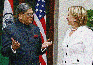 Indian Foreign Minister S.M. Krishna and U.S. Secretary of State Hillary Clinton.