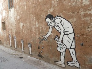 Revolutionary street art in Tunisia.