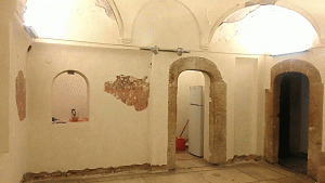 The Turkish bath of Milos Obrenovic, now a bathroom and storage space for the Monument restaurant.