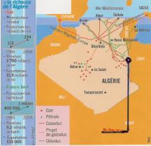  Algerian oil and gas pipelines (In Amenas circled).