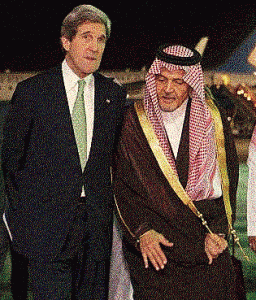 Secretary of State John Kerry and Saudi Foreign Minister Prince Saud al-Faisal.