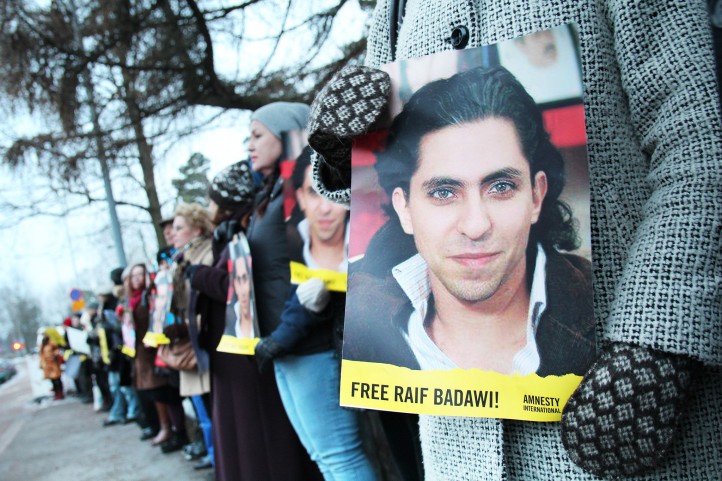 Photo: Demonstration outside the Saudi embassy in Helsinki, Finland on behalf of Raif Badawi (courtesy of Amnesty Finland via Flickr).