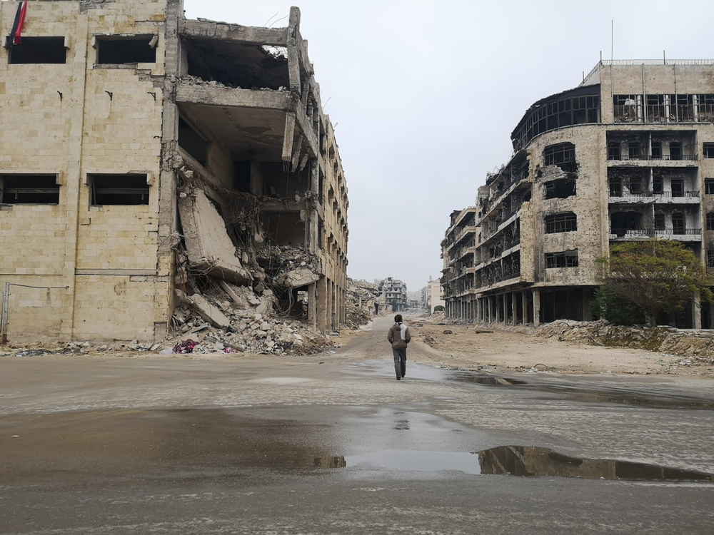 A war-ravaged street in Aleppo, Syria (Shutterstock)