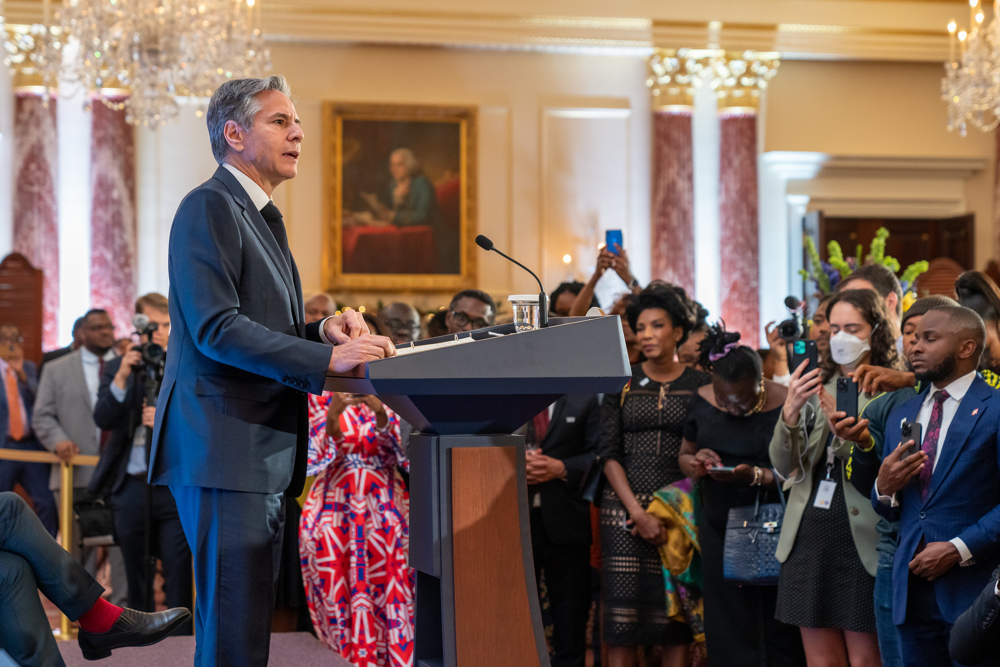Secretary of State Antony Blinken welcomes African leaders and guests at the the 2022 U.S.-African Leaders Summit. (State Dept / Flickr)
